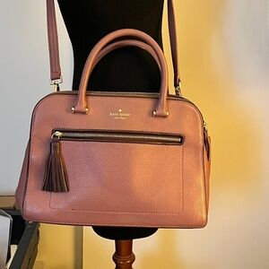 Dusty Rose with Burgundy Trim Kate Spade Hand Bag